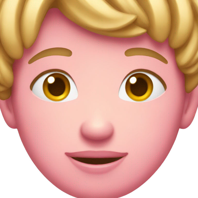 絵文字：A pink non-human smiley face