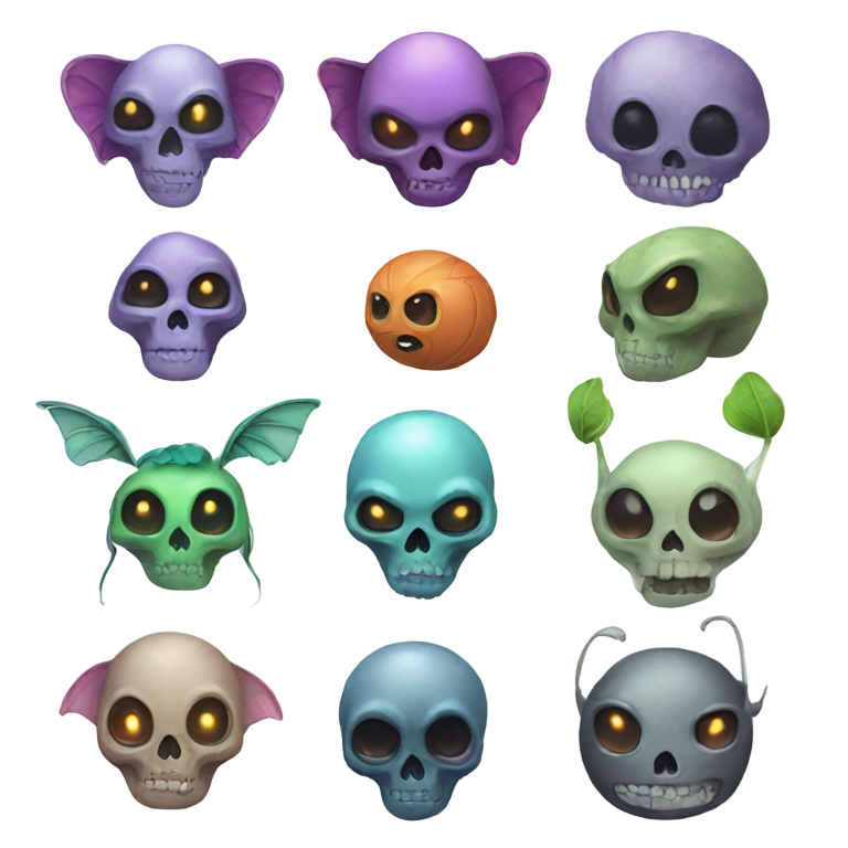 絵文字：👽🧚‍♀️💀📻🍠🤤
