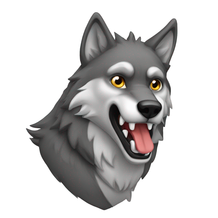genmoji : Le loup hurle et appelle ses camarades.