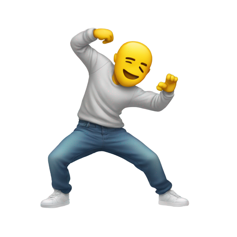 genmoji : Une personne faisant un dab