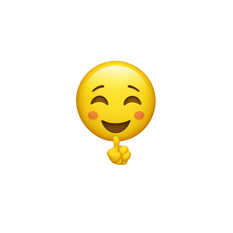 genmoji：黄色笑脸表情符号带引号手势