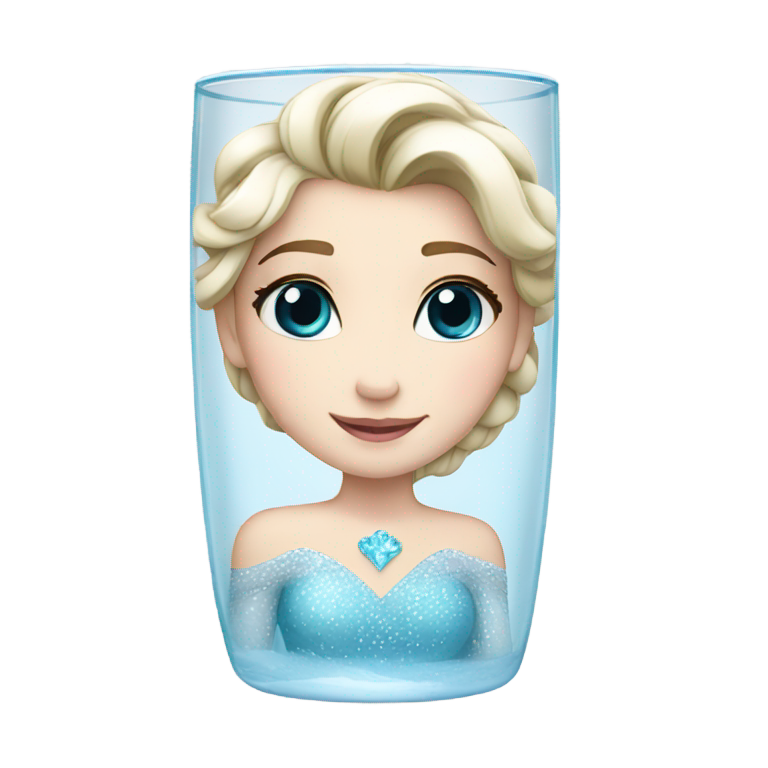 genmoji：A elsa inspired water glass