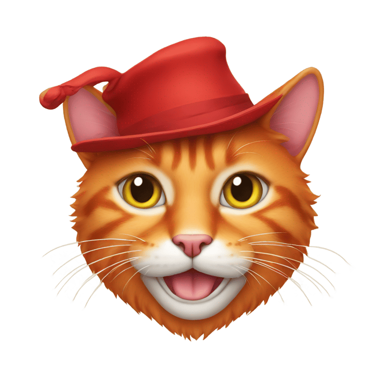 genmoji : Un chat rouge avec un chapeau
