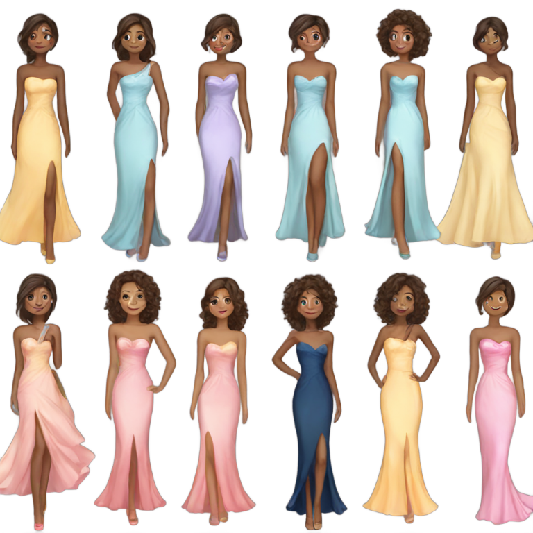 genmoji : Filles en robes de bal