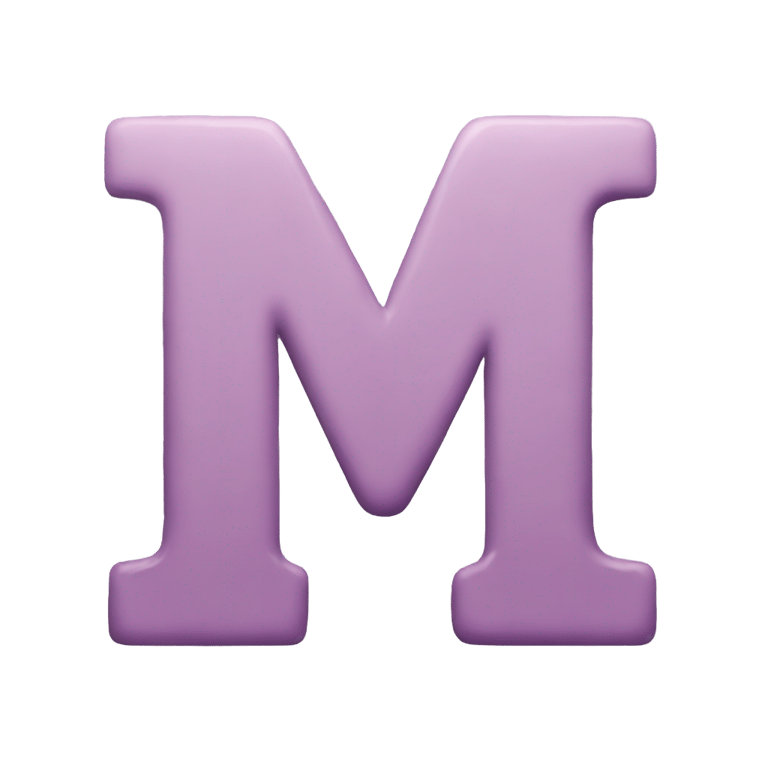 genmoji: Letter m made out of mauve paint