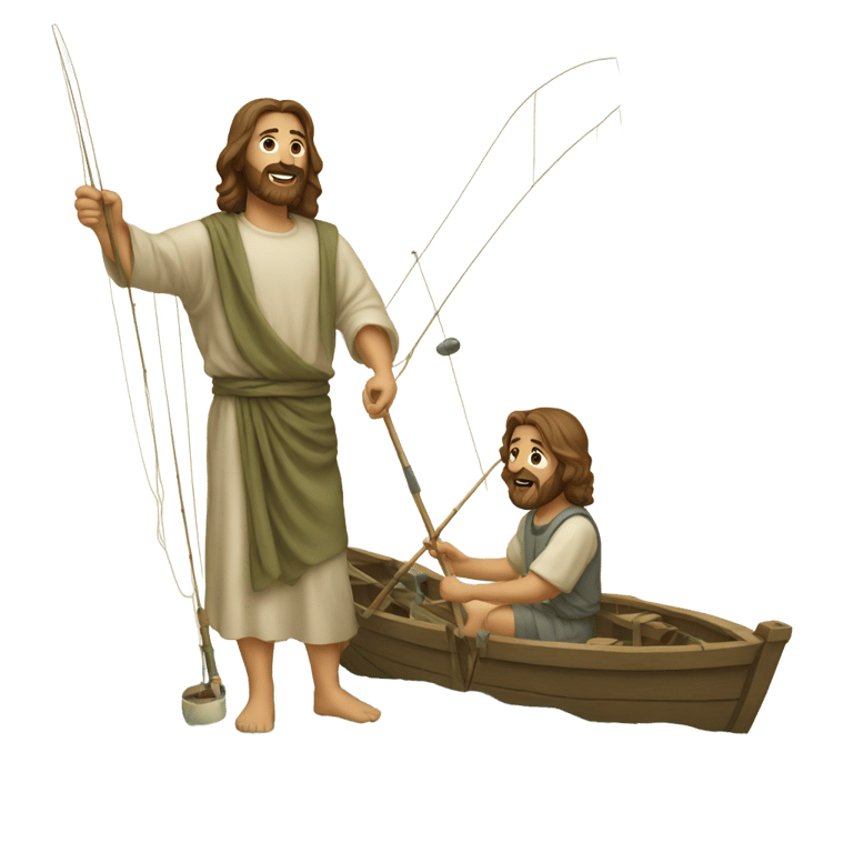 genmoji: jesus fishing for men