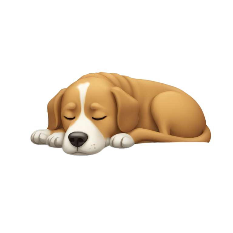 genmoji：一只狗睡在床上