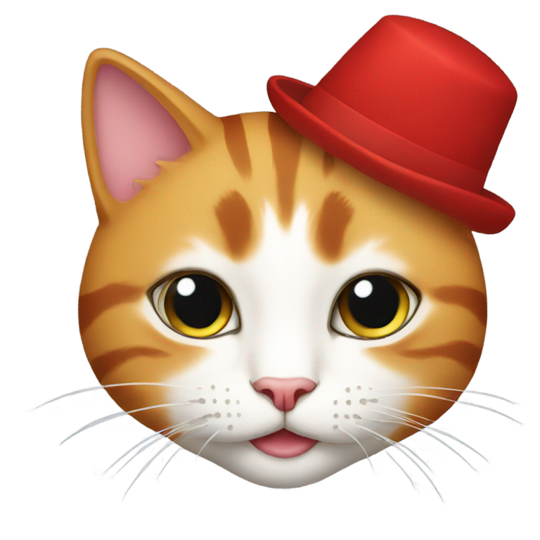 genmoji：戴红帽的猫