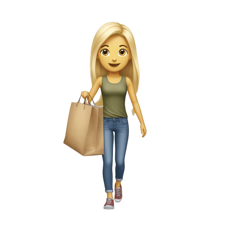 genmoji : Une fille blonde portant un sac Costco