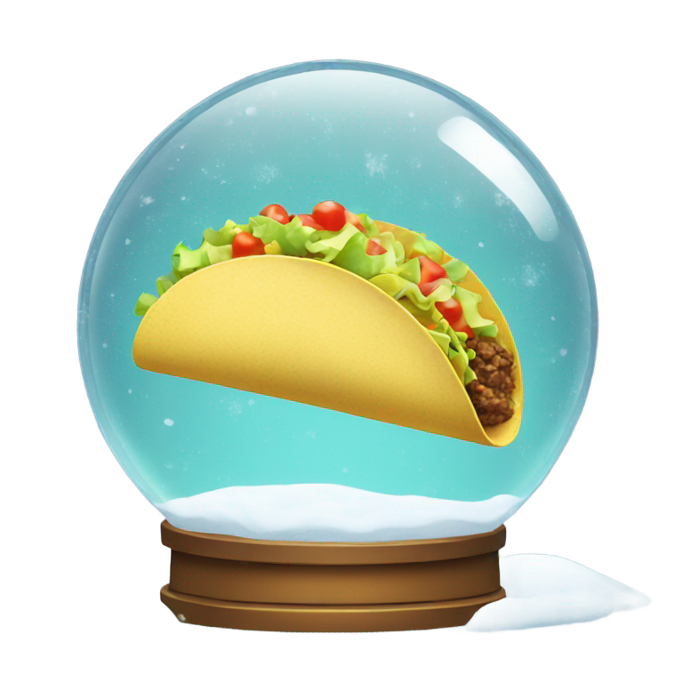 genmoji：雪球里的漂浮 taco