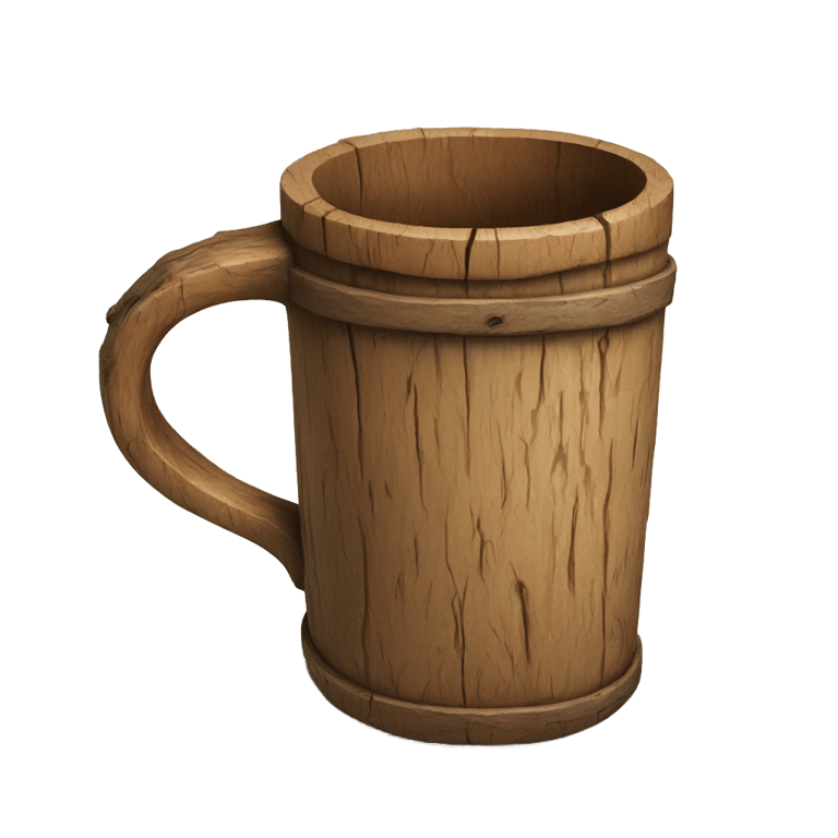 genmoji : medieval wood mug