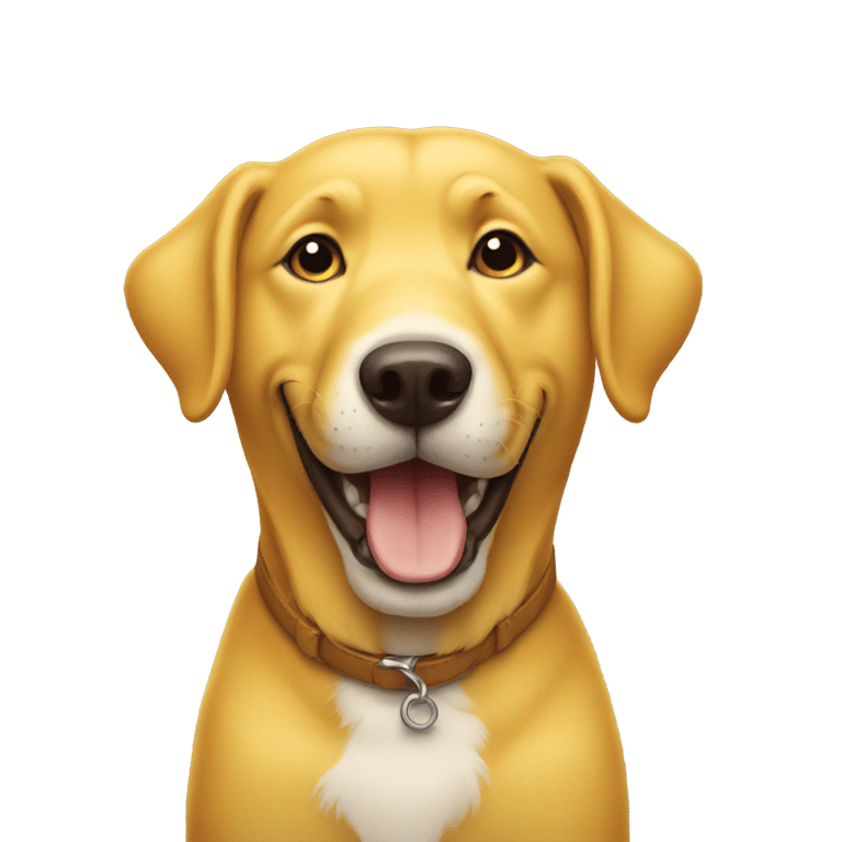 絵文字：a yellow dog smiling