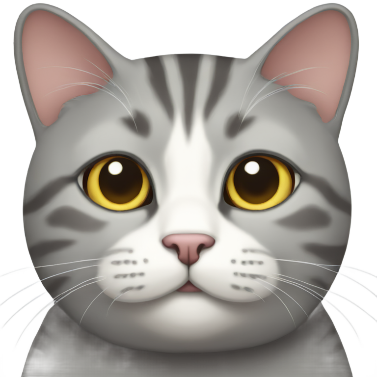 genmoji: grey fat tabby cat