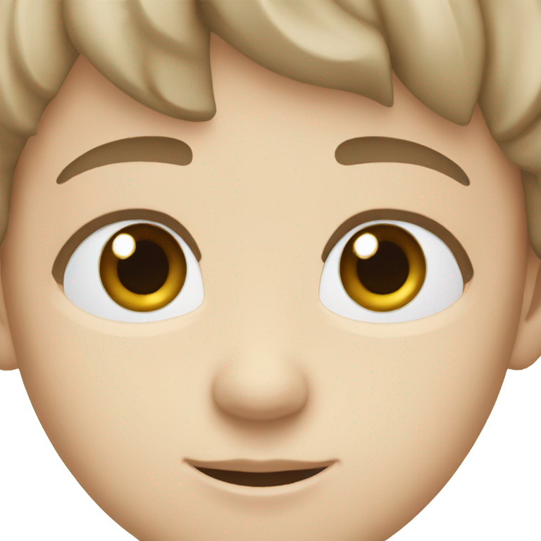 genmoji : Garçon blanc aux yeux bleus et aux cheveux bruns