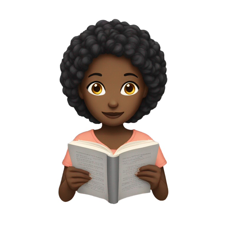 genmoji：一个黑人女孩在阅读