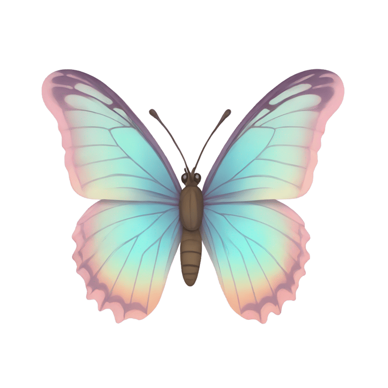 絵文字：A butterfly in pastel colors