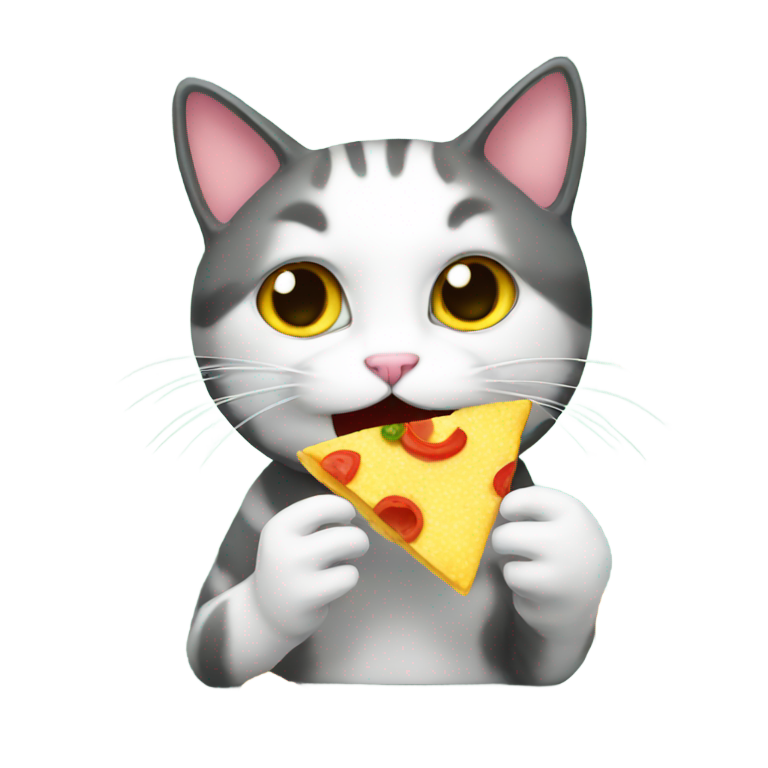 genmoji: cat eating nachos