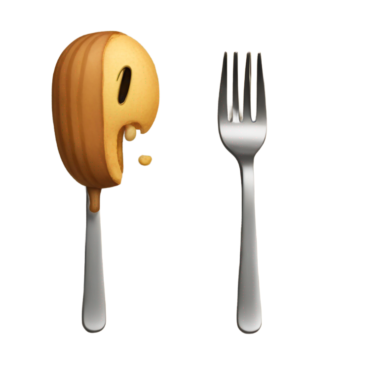 genmoji : Arachide et une fourchette