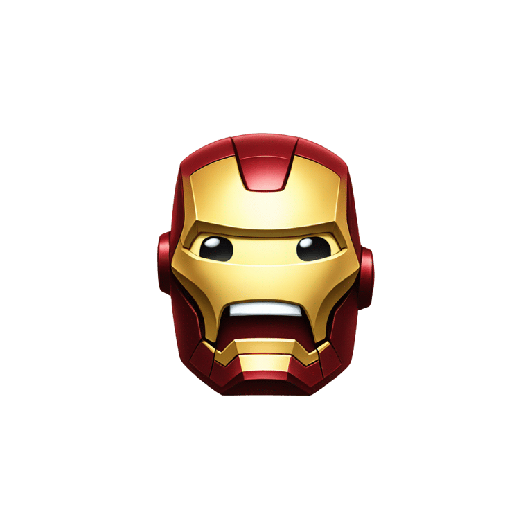 genmoji：铁人张开嘴巴，挑起嘴角，眨眼