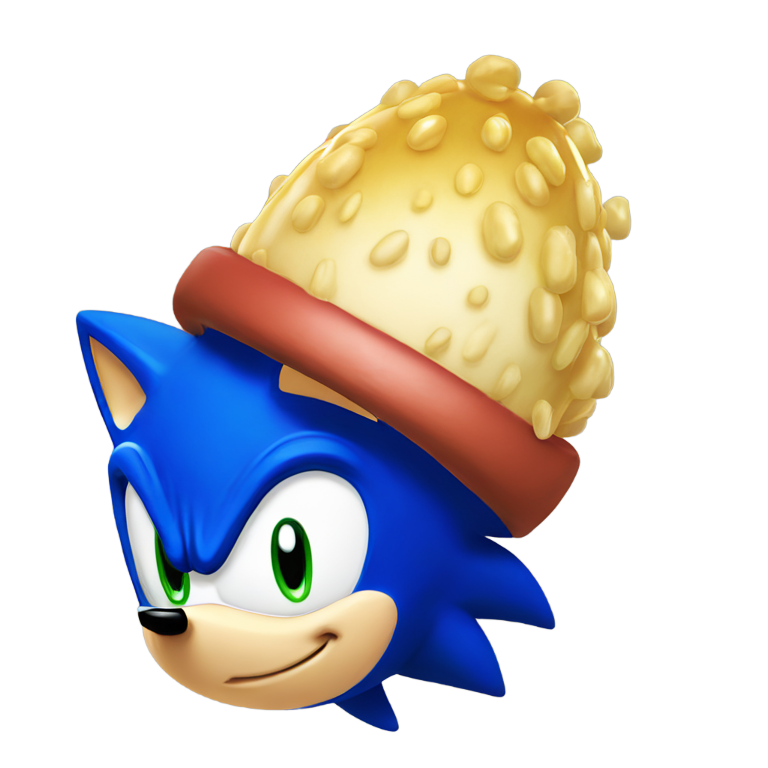 genmoji : Sonic the Hedgehog avec son pénis sorti et qui fuit