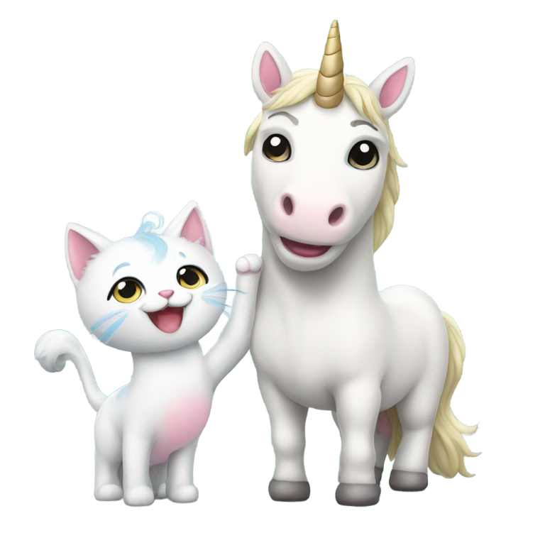 genmoji：可爱的独角兽和小猫说你好