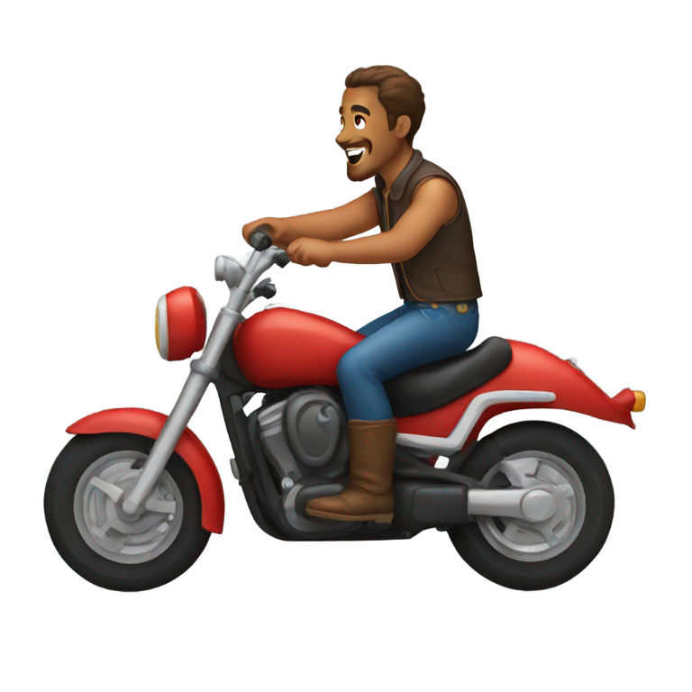 genmoji: man riding a hog