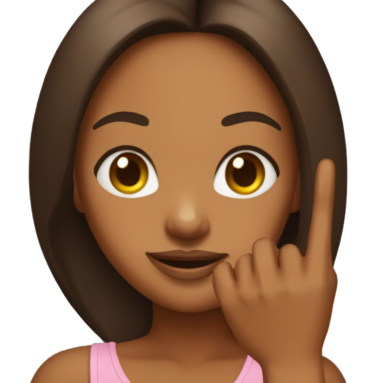 genmoji：棕肤女孩竖中指