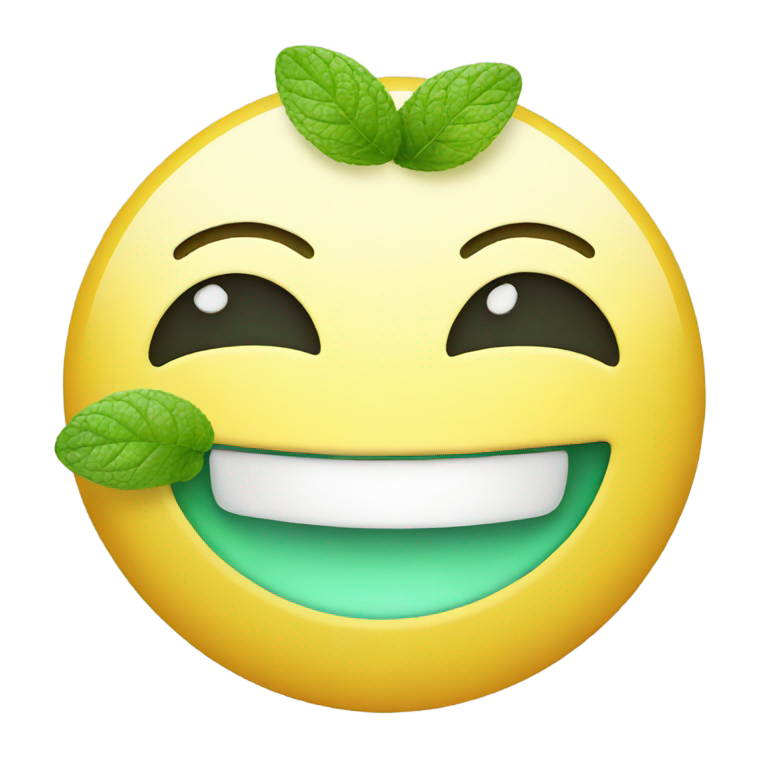 genmoji：Mint smiley face