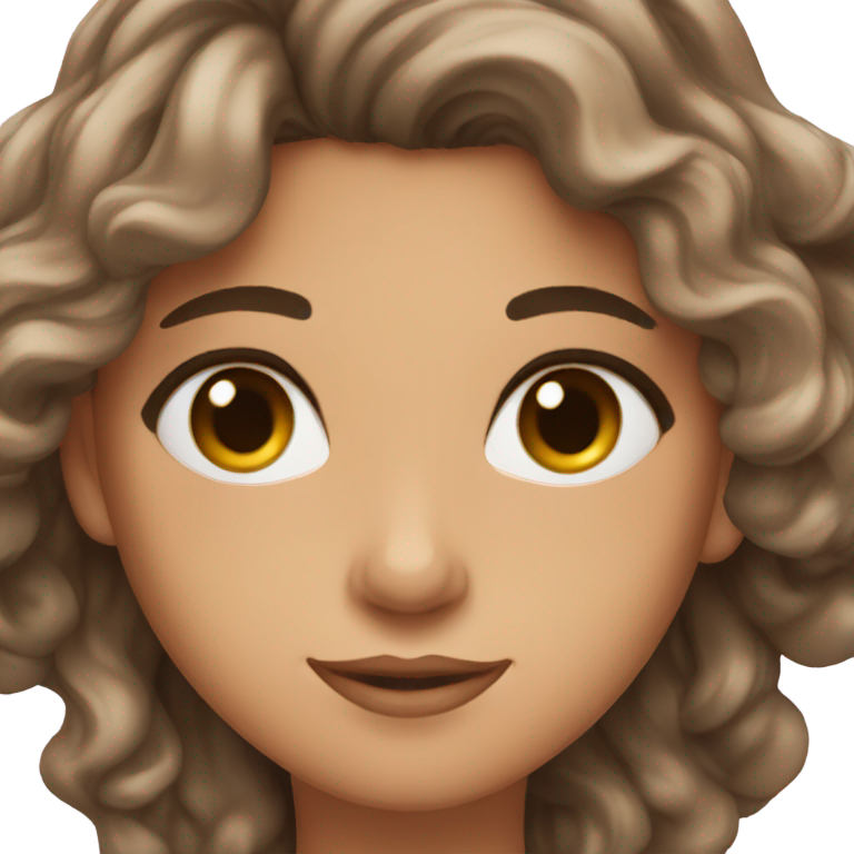 genmoji：你能帮我画一个黑色/棕色卷发、棕色眼睛的女孩吗？