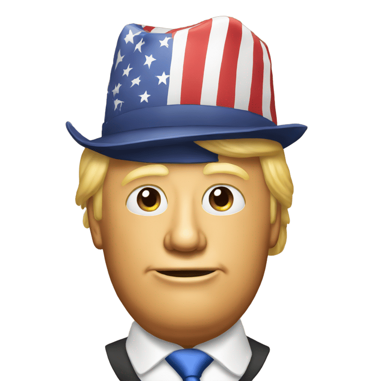 genmoji : Émoji de Donald Trump avec un chapeau américain