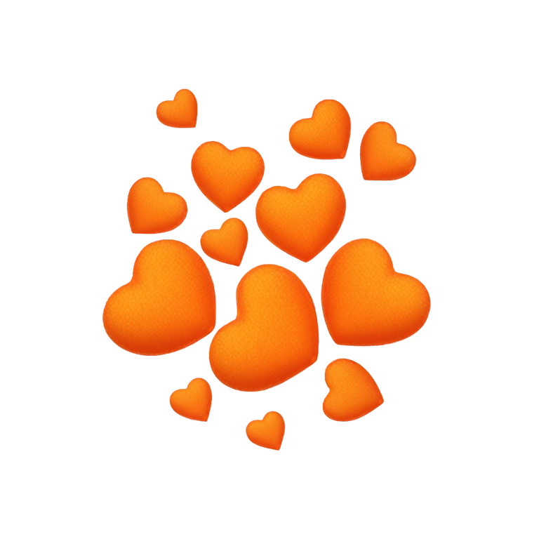 絵文字：A orange heart-shaped sugar candy