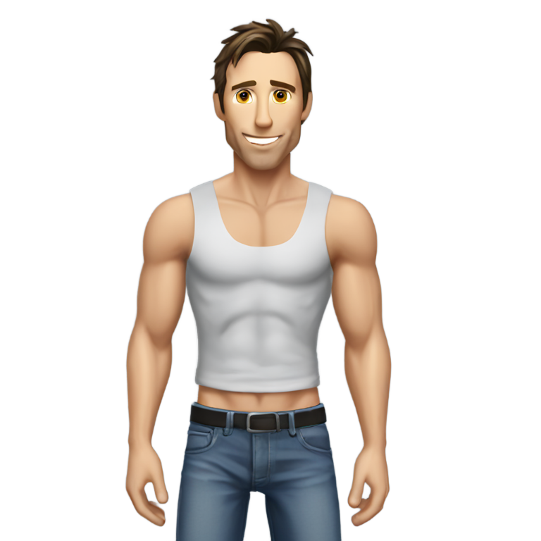 genmoji : Steve Nash torse nu avec un jean