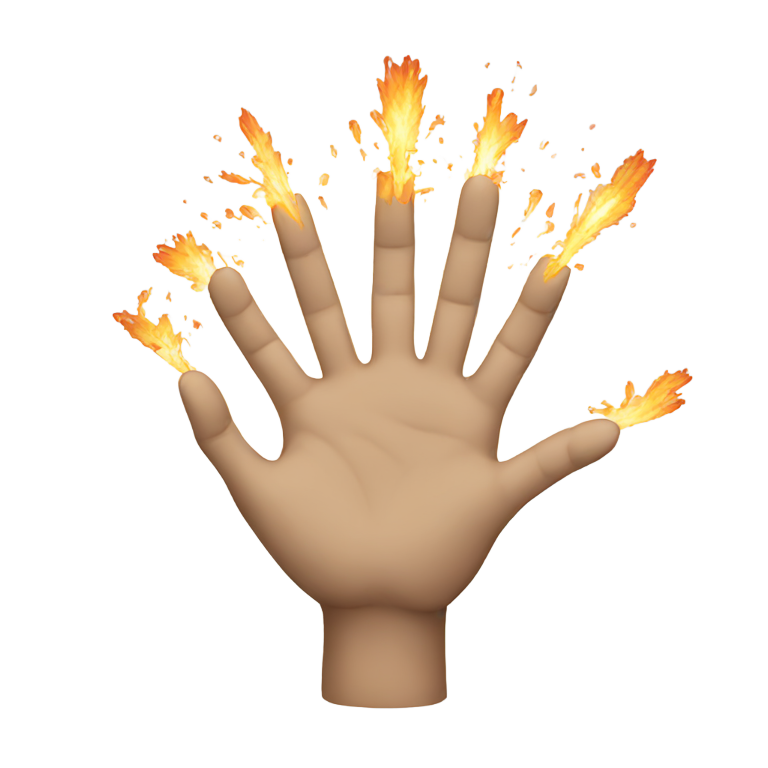 genmoji : une main explosant