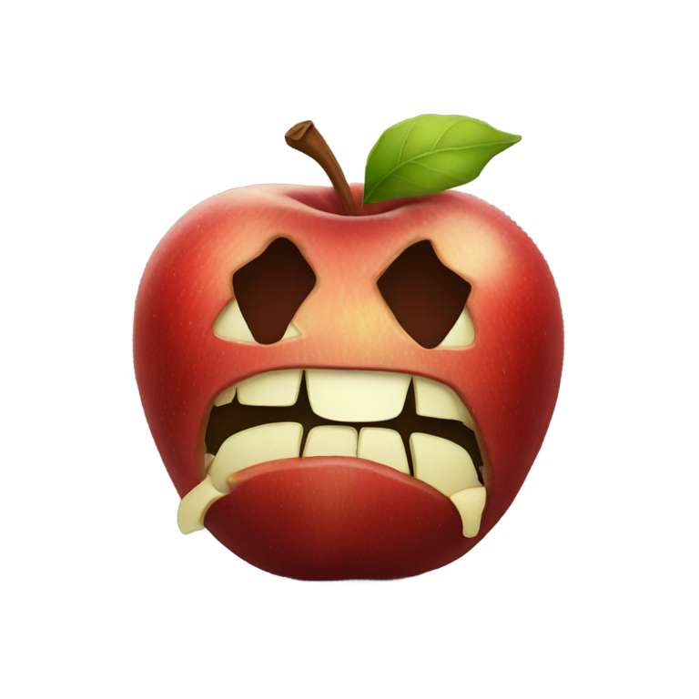 genmoji : pomme pourrie