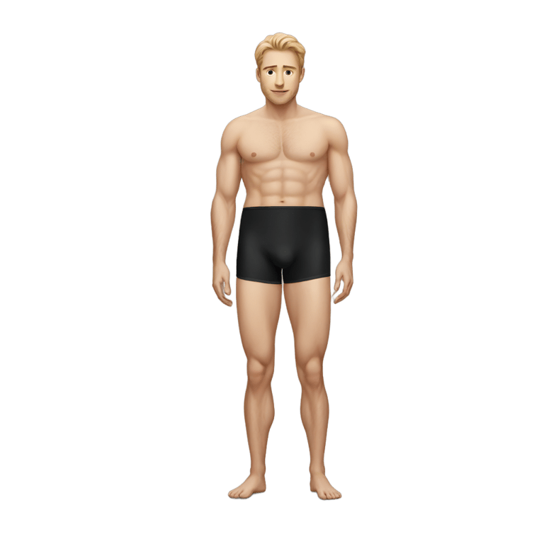 genmoji : white man black underwear