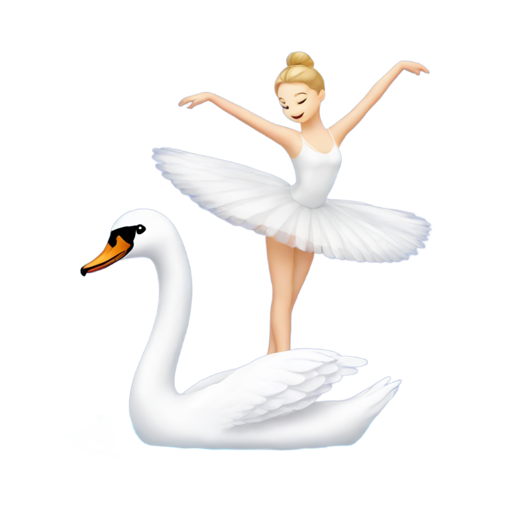 絵文字：白鳥とバレリーナ