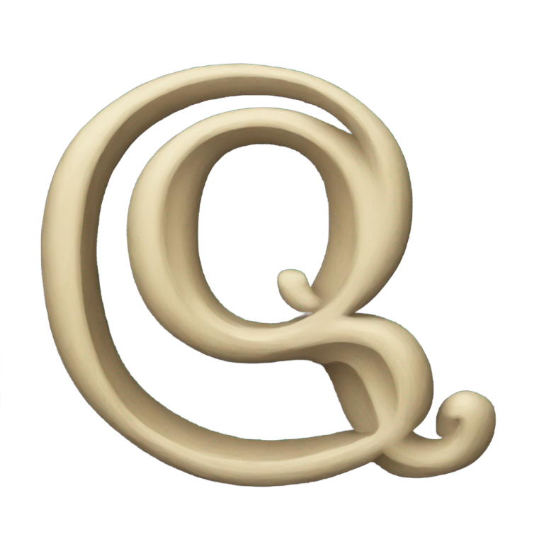 絵文字：筆記体文字の「q」