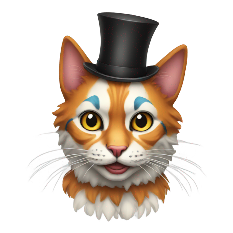 genmoji: A clown cat