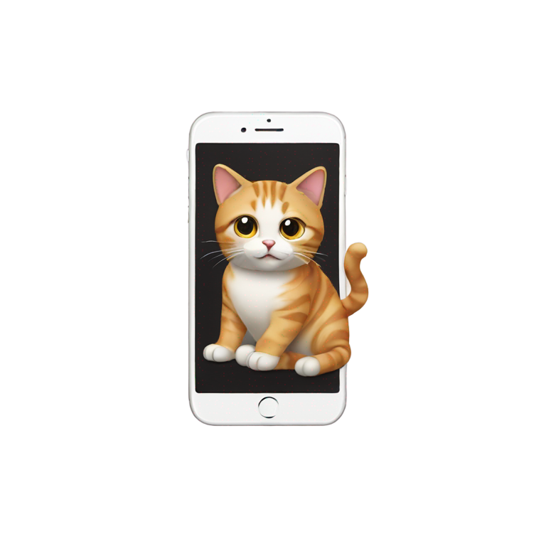 絵文字：iPhoneを持つ猫