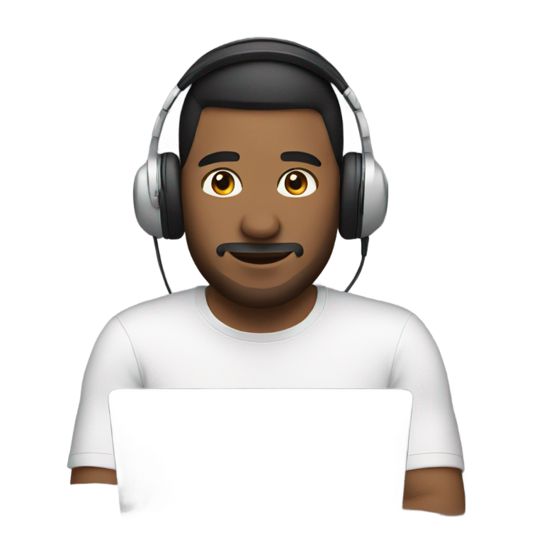 genmoji: a guy wearing gaming headphones