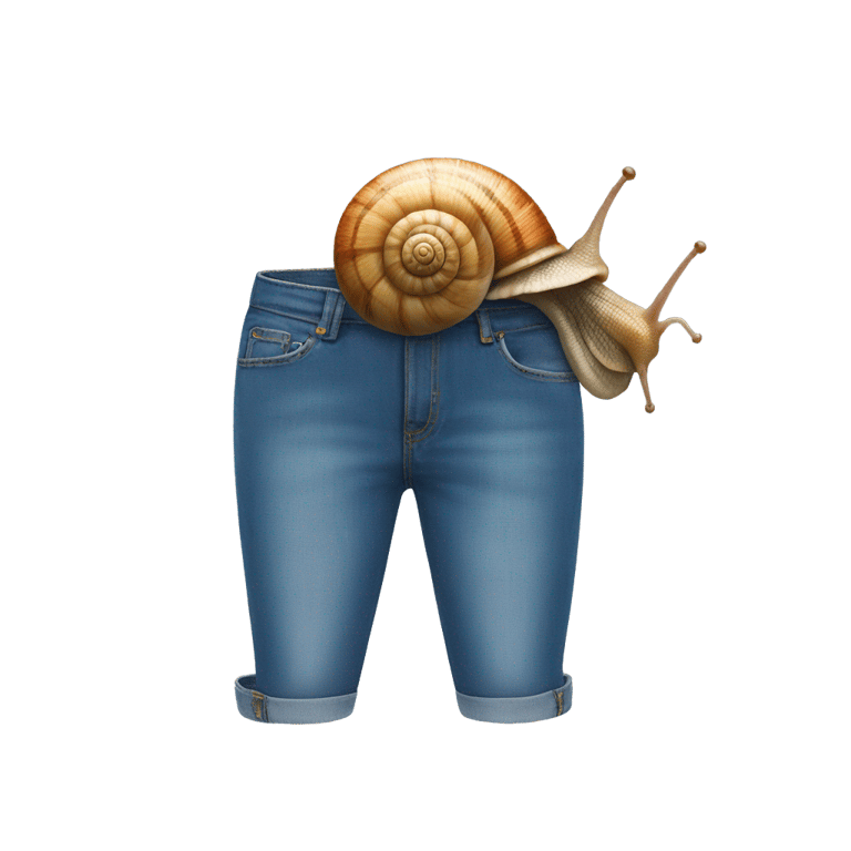 genmoji : Escargot portant une longue paire de jeans