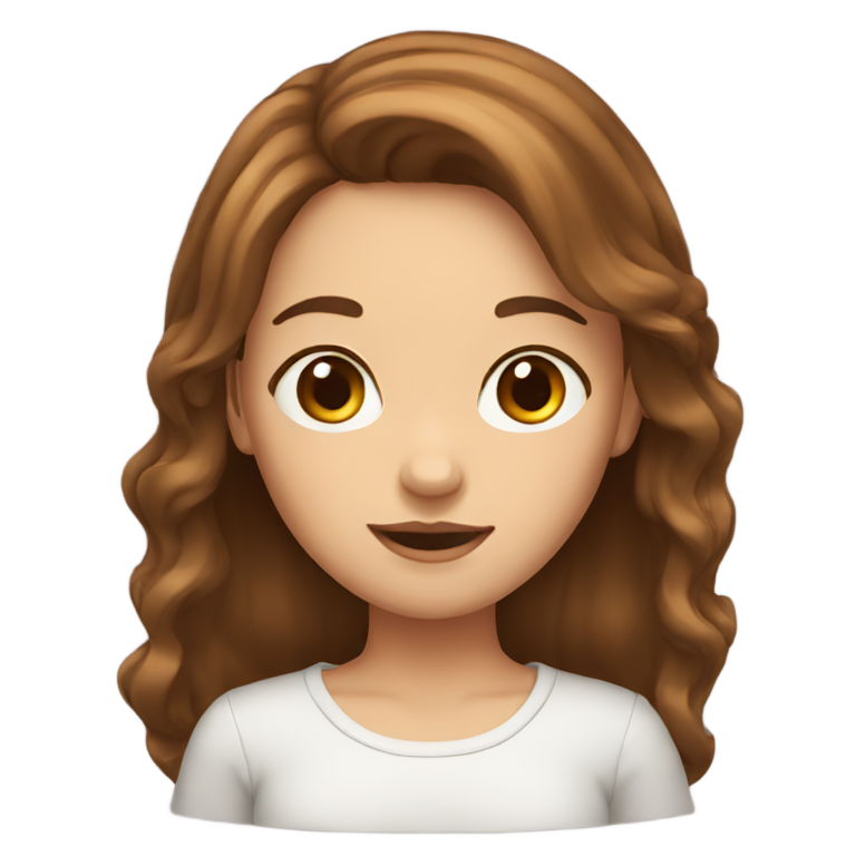 genmoji : Un emoji d'une fille aux cheveux bruns