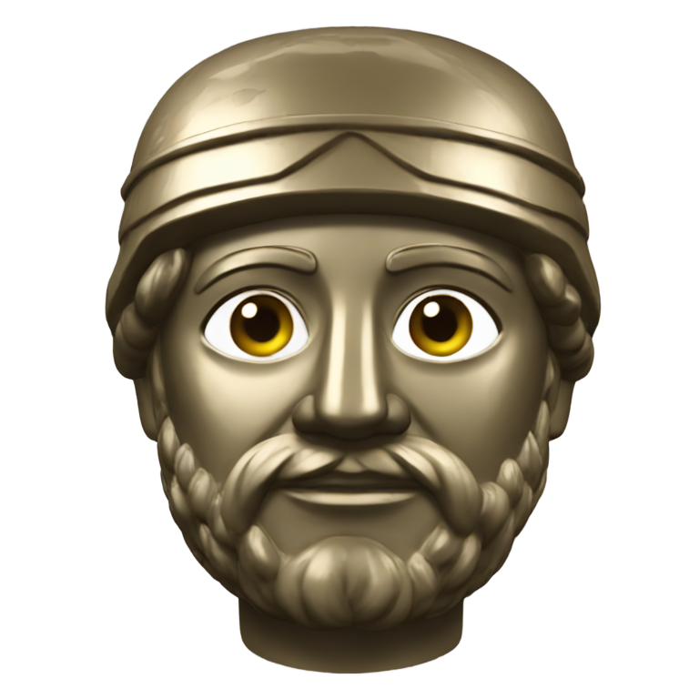 genmoji：友好的古希腊青铜士兵雕像