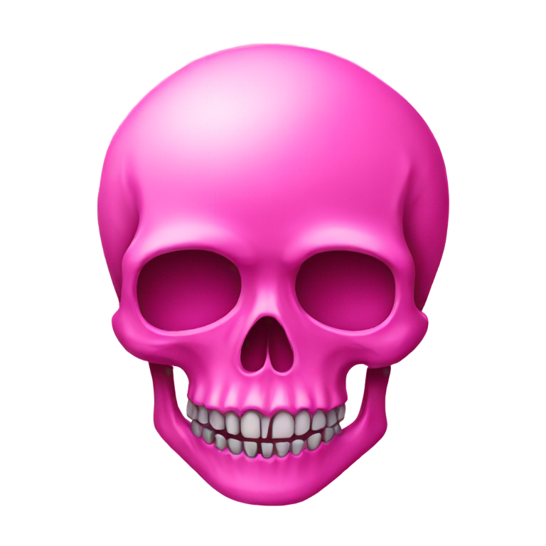genmoji: skull emoji in pink