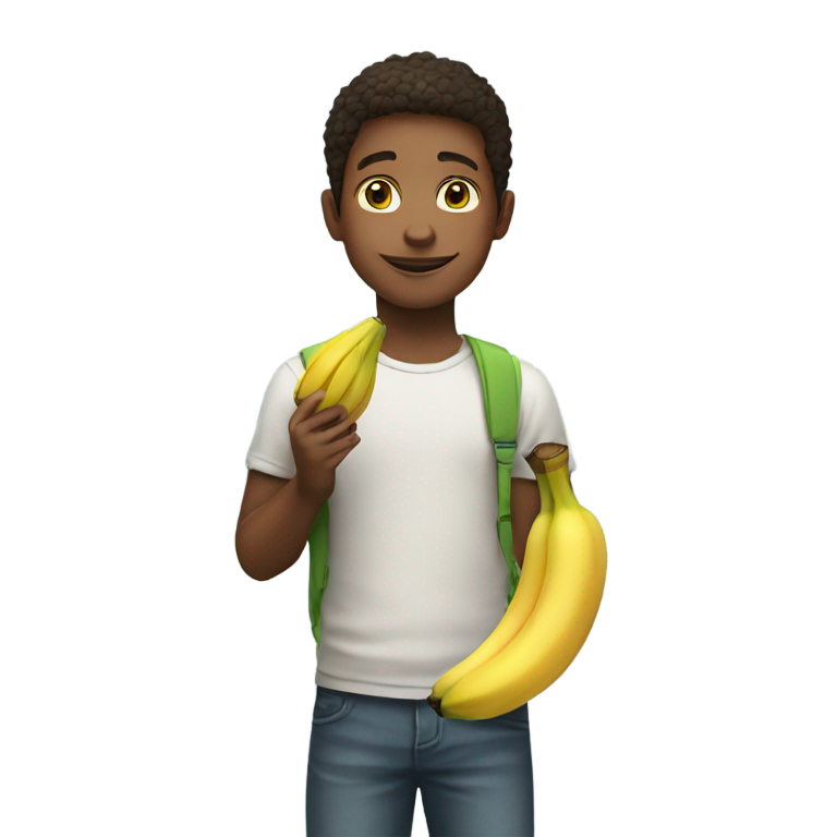 genmoji：拿着香蕉的男孩