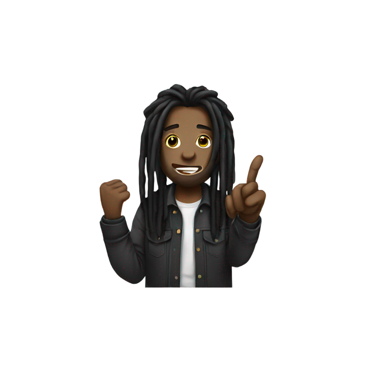 genmoji : Noir avec dreadlocks, doigt d'honneur