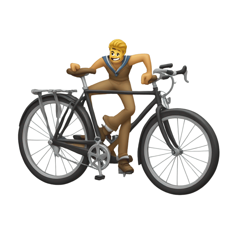 genmoji：锚牌男子骑自行车