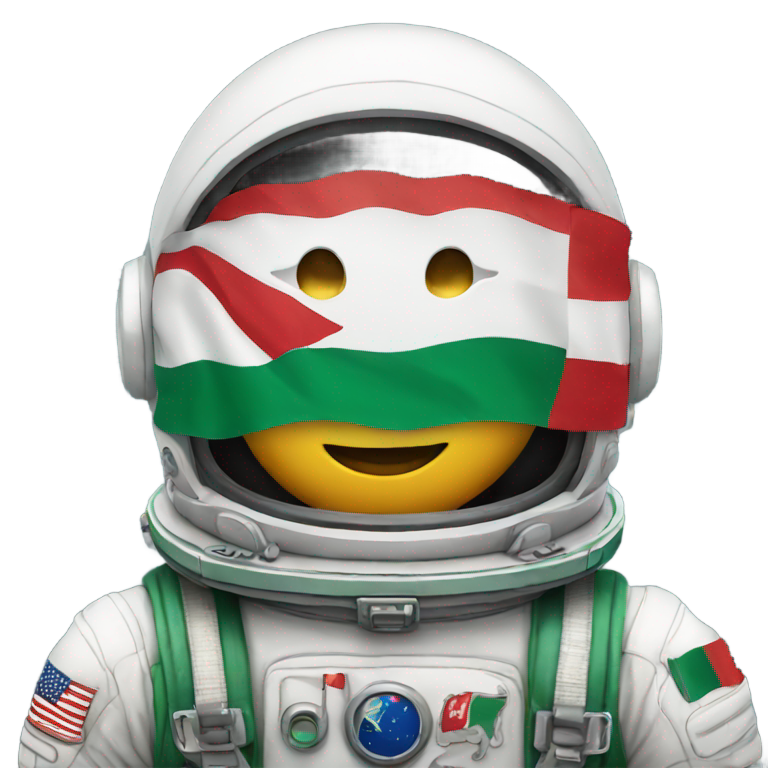 絵文字：ハンガリーの旗を持つ宇宙飛行士
