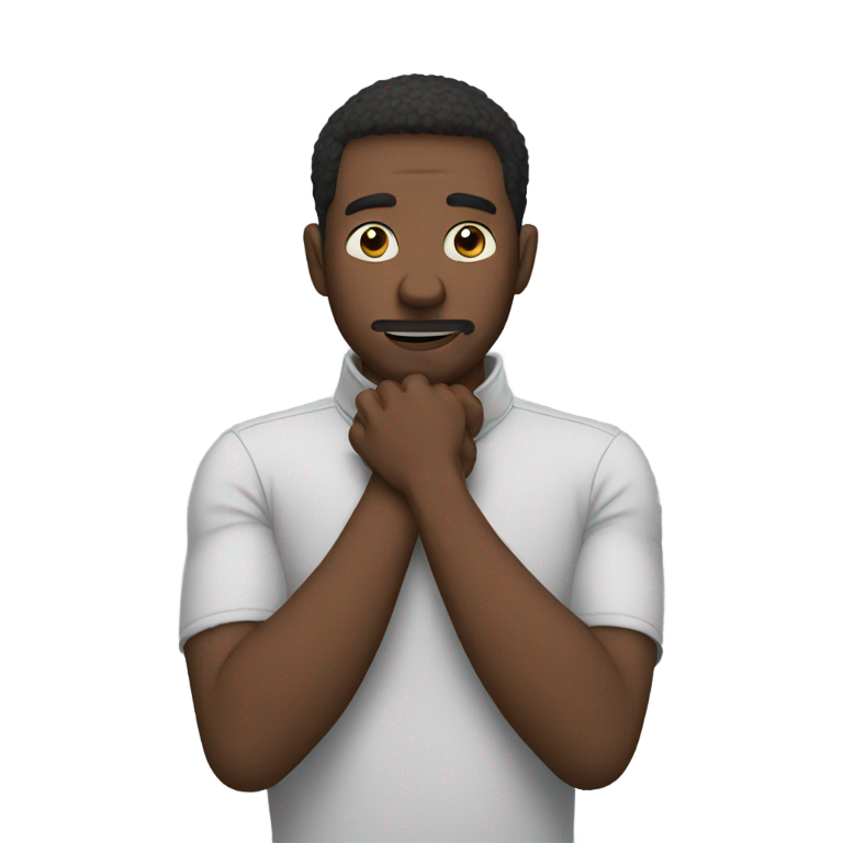 genmoji：男人双手掐住自己的脖子