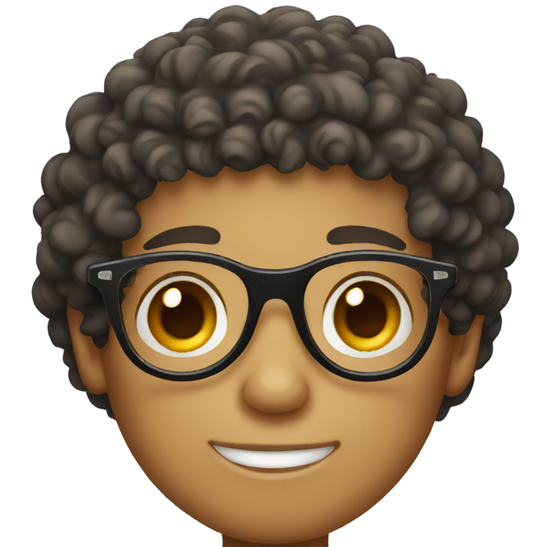 genmoji: Curly haired boy with glasses